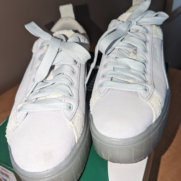 Puma Mayze Mono suede sneakers, light mauve and grey, size 6 women's - Picture 2 of 5